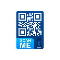 QR code for smartphone. Inscription scan me with smartphone icon. Qr code for payment. Vector illustration.