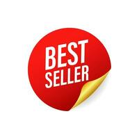 Best Seller red label, sticker on white background. Vector stock illustration