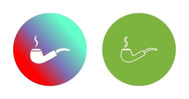 Unique Lit Smoking Pipe Vector Icon