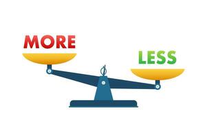 More and less balance on the scale. Balance on scale. Business Concept. vector illustration