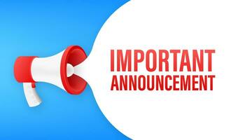 Megaphone with important announcement. Megaphone banner. Web design. Vector stock illustration