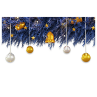 Christmas border frame with ball and light png