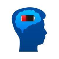 Brain, think loading concept with idea processed on a lightbulb bar. Vector stock illustration