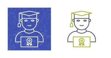 Unique Student Holding Degree Vector Icon