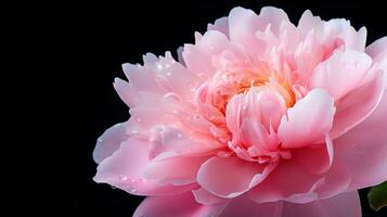 Photo of beautiful Peony flower isolated on white background. Generative AI