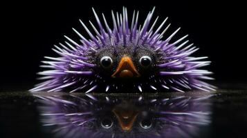 Wildlife photography of Photo of Urchin. Generative AI