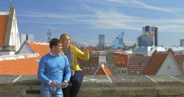 Couple Having a Date in Historic City of Tallinn video