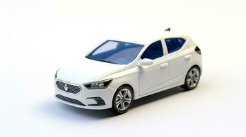 Displaying a 3D miniature Hatchback car. Generative AI photo
