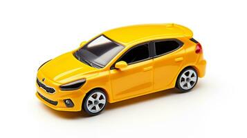 mostrando un 3d miniatura hatchback coche. generativo ai foto