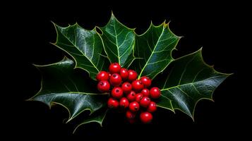 Photo of beautiful Holly flower isolated on white background. Generative AI