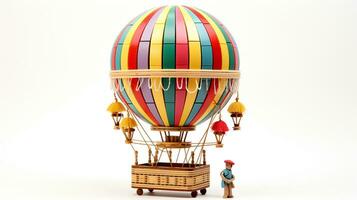 Displaying a 3D miniature Traditional Hot Air Balloon. Generative AI photo