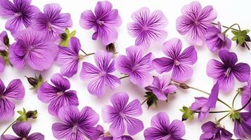 Cranesbill flower patterned background. Flower texture background. Generative AI photo