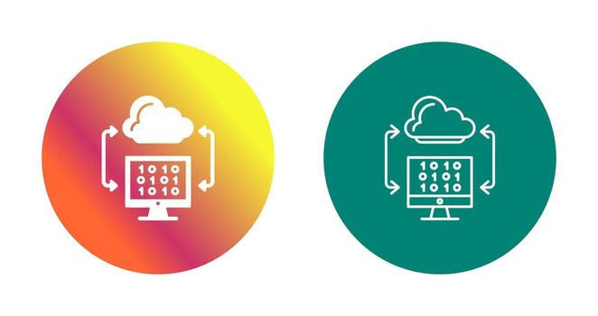 icono de vector de codificación de nube