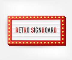 Retro lightbox billboard vintage frame. Lightbox with customizable design. Classic banner for your projects or advertising. Vector stock illustration.