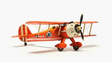 Displaying a 3D miniature Biplane. Generative AI photo