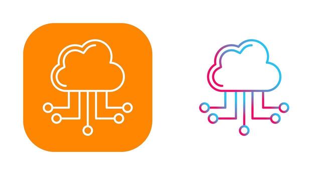 icono de vector de computación en la nube