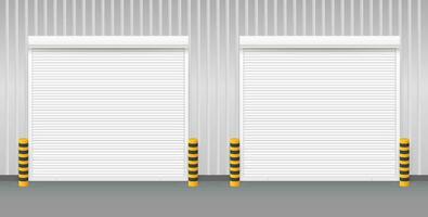 Vector Door with Rolling Shutters on white background. Vector stock illustration.