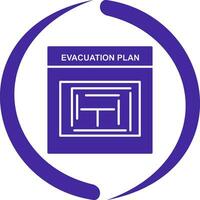 icono de vector de plan de evacuación