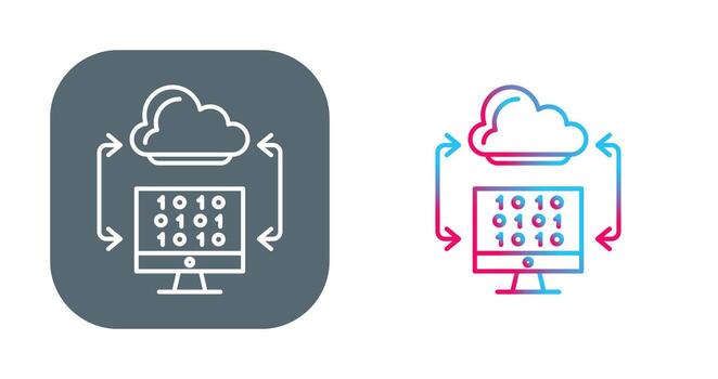 icono de vector de codificación de nube