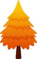 Autumn pine vector icon for fall season event. Pine tree in fall season for mid autumn festival. Fall season pine tree for icon, sign, symbol or decoration. Christmas tree in autumn