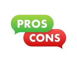 Pros cons in flat style. Flat icon. Check mark icon. vector