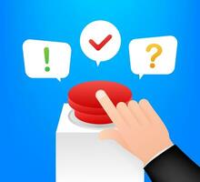 Quiz Button with speech bubble symbols, concept of questionnaire show sing, quiz button. Vector illustration