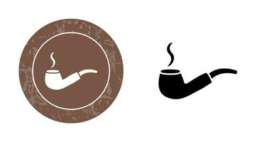 Unique Lit Smoking Pipe Vector Icon