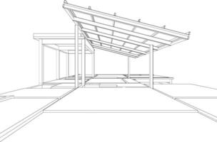 3D illustration of building structure vector