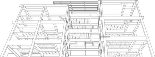 3d ilustración de edificio estructura vector