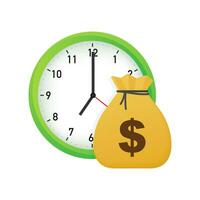 Time is money icon. Money saving. Business and management. Vector stock illustration