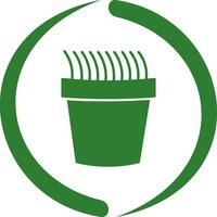 Grass Pot Vector Icon