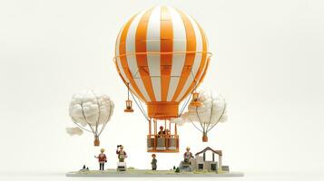 Displaying a 3D miniature Gas Balloon. Generative AI photo