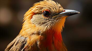 Close-up photo of a Nightingale looking any direction. Generative AI