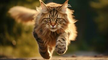 foto de un corriendo gato. generativo ai