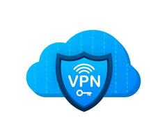 Secure VPN connection concept. Virtual private network connectivity overview. Vector stock illustration