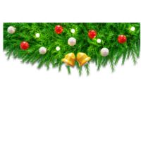 Christmas border frame with ball and light png