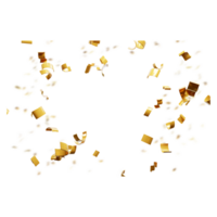 realistic gold celebration confetti on transparent background png