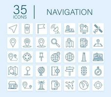 Navigation and Map line icons set. Vector stock illustration
