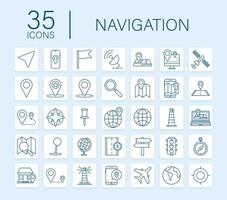 Navigation and Map line icons set. Vector stock illustration