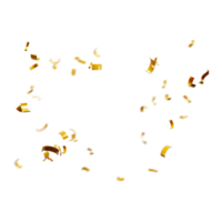 realistic gold celebration confetti on transparent background png