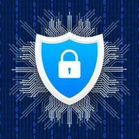 Cyber security vector logo with shield and check mark. Security shield concept. Internet security. Vector illustration