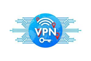 Secure VPN connection concept. Virtual private network connectivity overview. Vector stock illustration