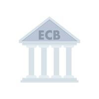 ECB   European Central Bank. Central bank and national financial institution. Vector stock illustration