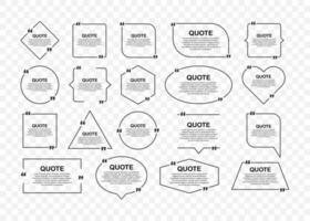 Set Quote frames. Blank template with print information design quotes. Blank template quote. Vector stock illustration