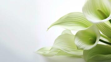 Photo of beautiful Hosta flower isolated on white background. Generative AI