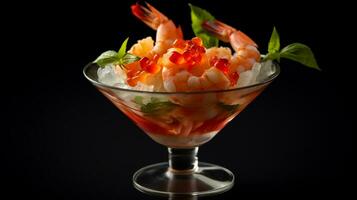 Photo of Prawn Cocktail as a dish in a high-end restaurant. Generative AI