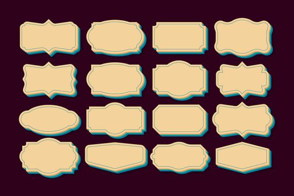 Vintage Frames Set, clipart bundle. Retro collection for decorative design. Frame Retro collection for decorative design. Vector stock illustration