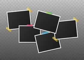 Photo frame mockup design. Realistic photograph with blank space for your image. Vector stock illustration