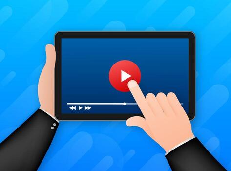 Template video frame. Template media player. Mobile app interface. Vector stock illustration