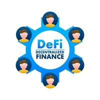 DeFi   Decentralized Finance. Financial technology, blockchain. Digital wallet. Vector stock illustration